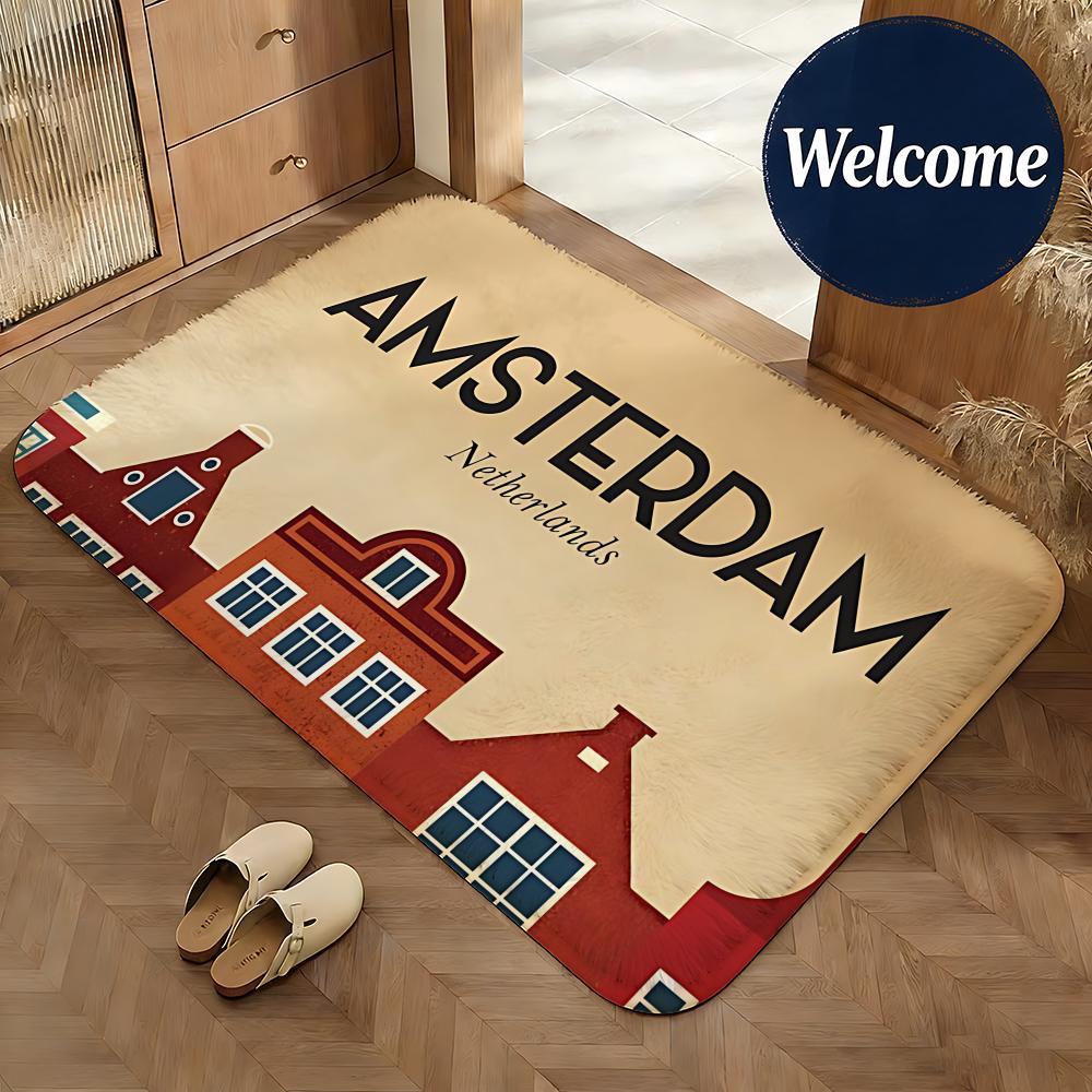 Home Textiles Netherlands - Zachte flanellen vloermat Place Amsterdam Nederland