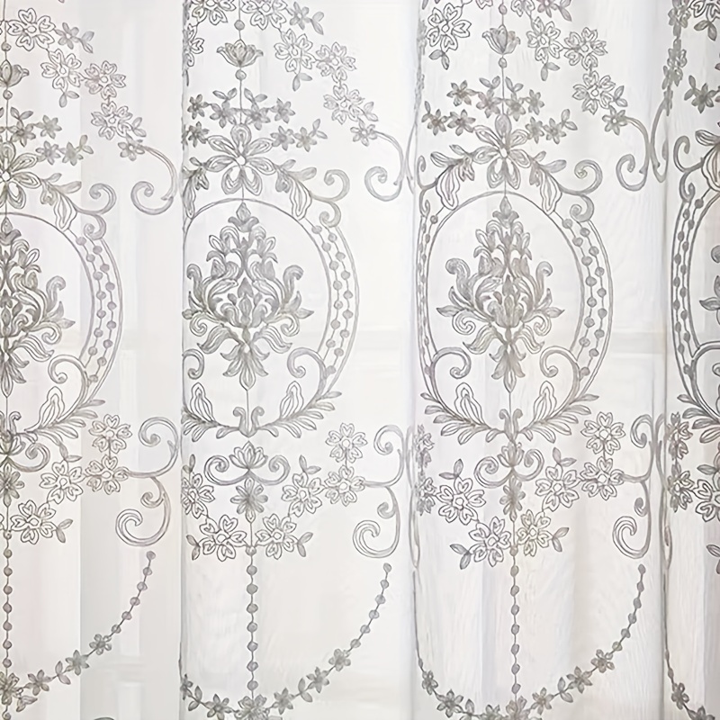 Curtain Sheer Voile - 1 stuk wit geborduurd transparant gordijn