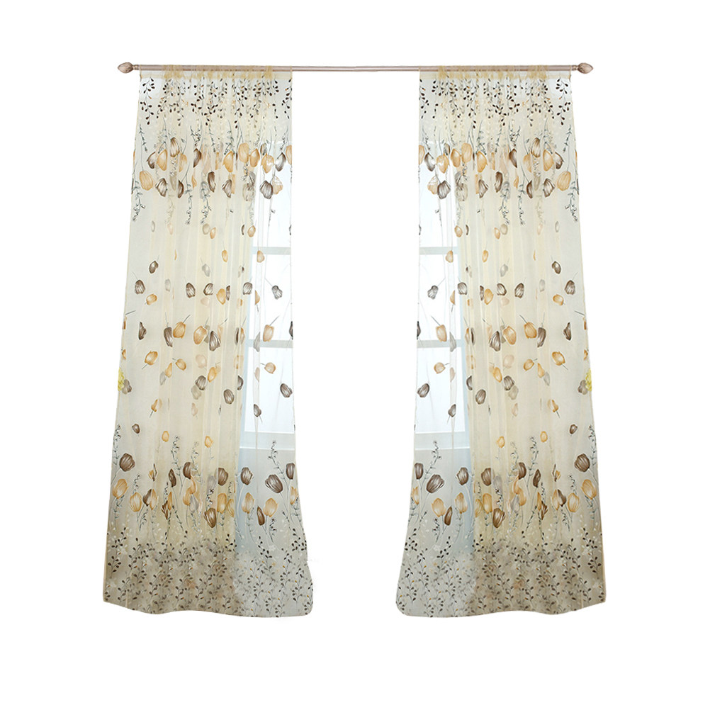 Curtain Sheer Voile - 100x200cm Tulp Voile Gordijnen Semi Transparant