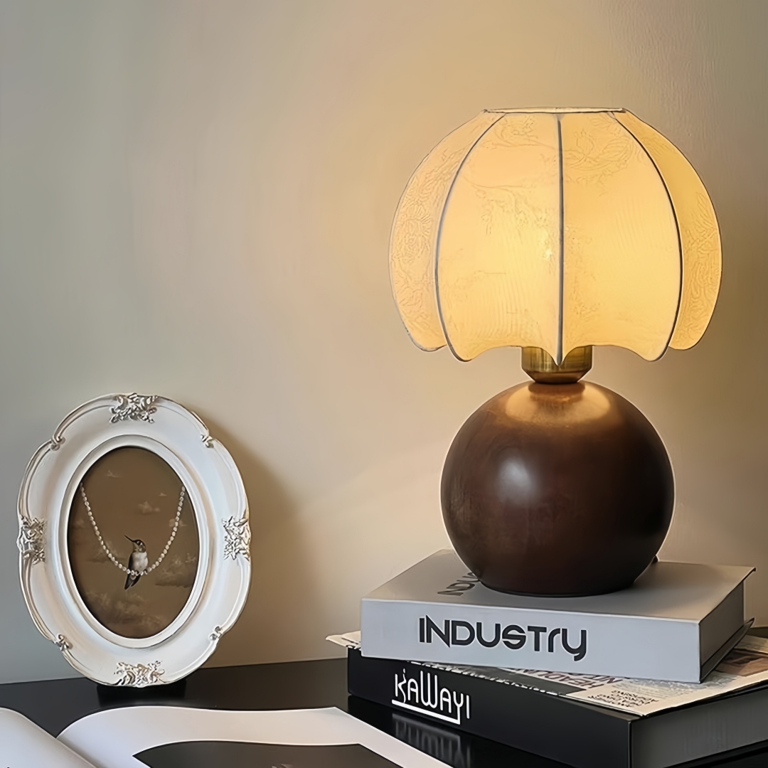 Home And Textiles - Vintage bloementafellamp, middeleeuwse bedlamp, slaapkamer, woonkamer,