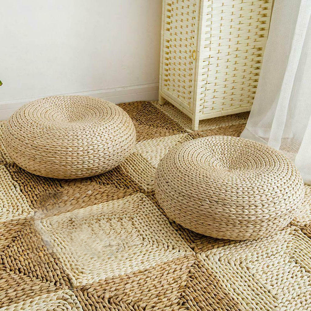 Natuurlijk stro ronde poef han - Japanese Home Textiles recensie en prijs
