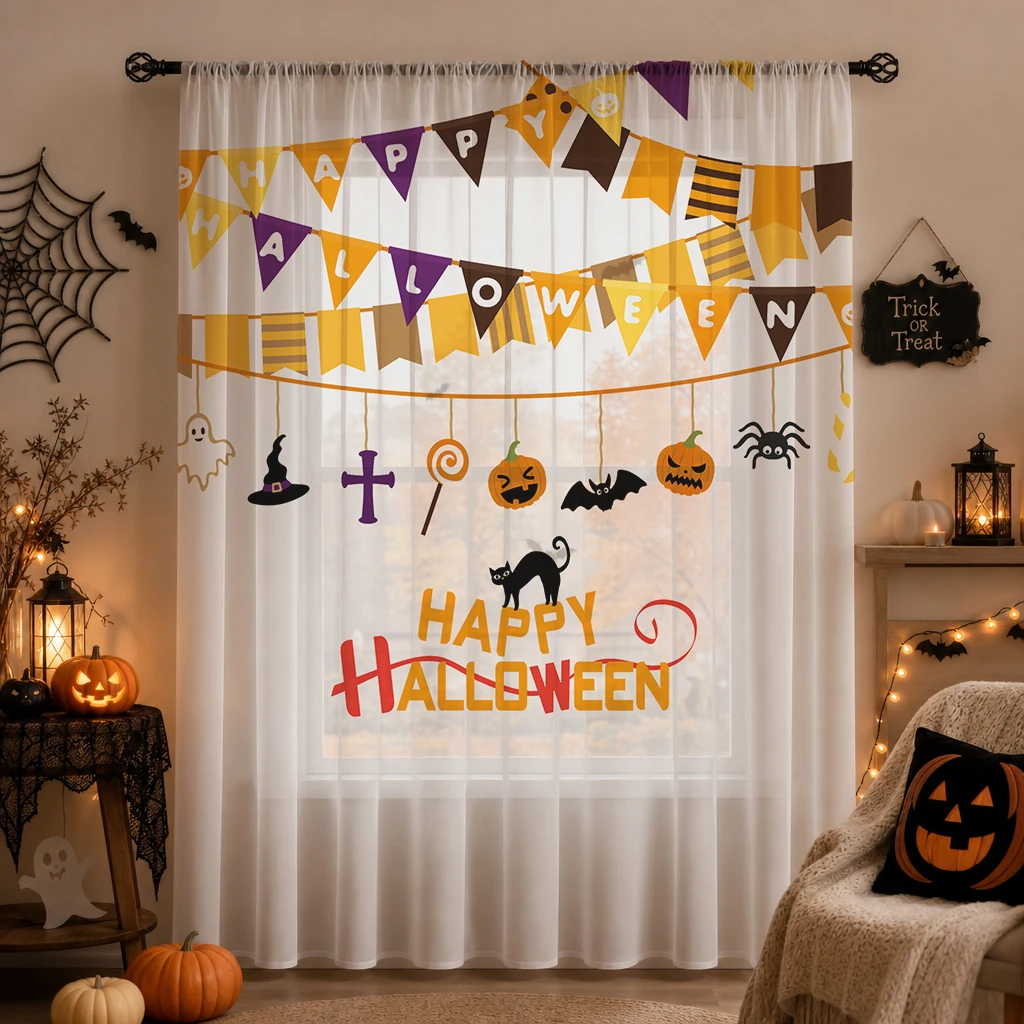 Halloween Festival transparant - Curtain Sheer Voile recensie en prijs