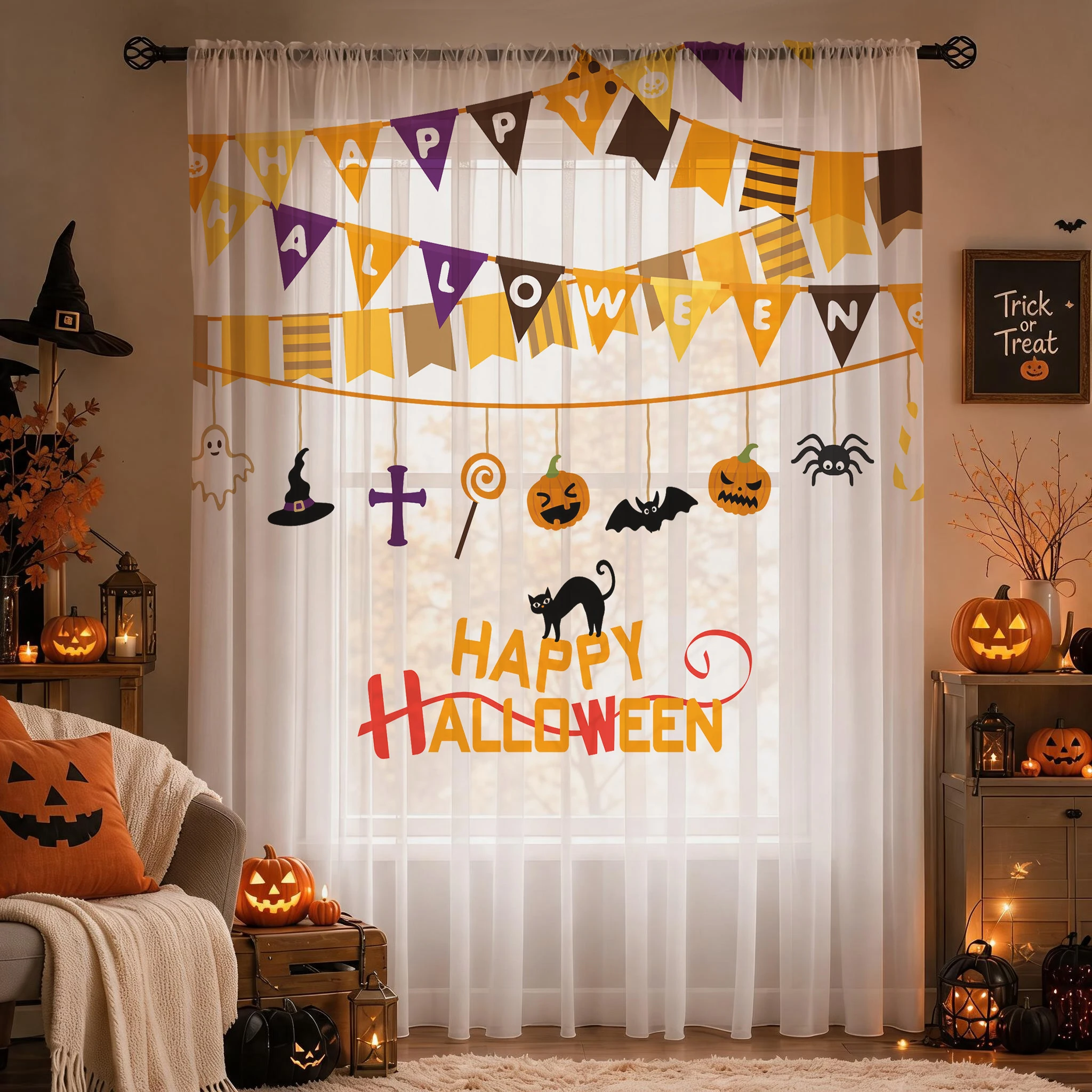 Halloween Festival transparant - Curtain Sheer Voile recensie en prijs