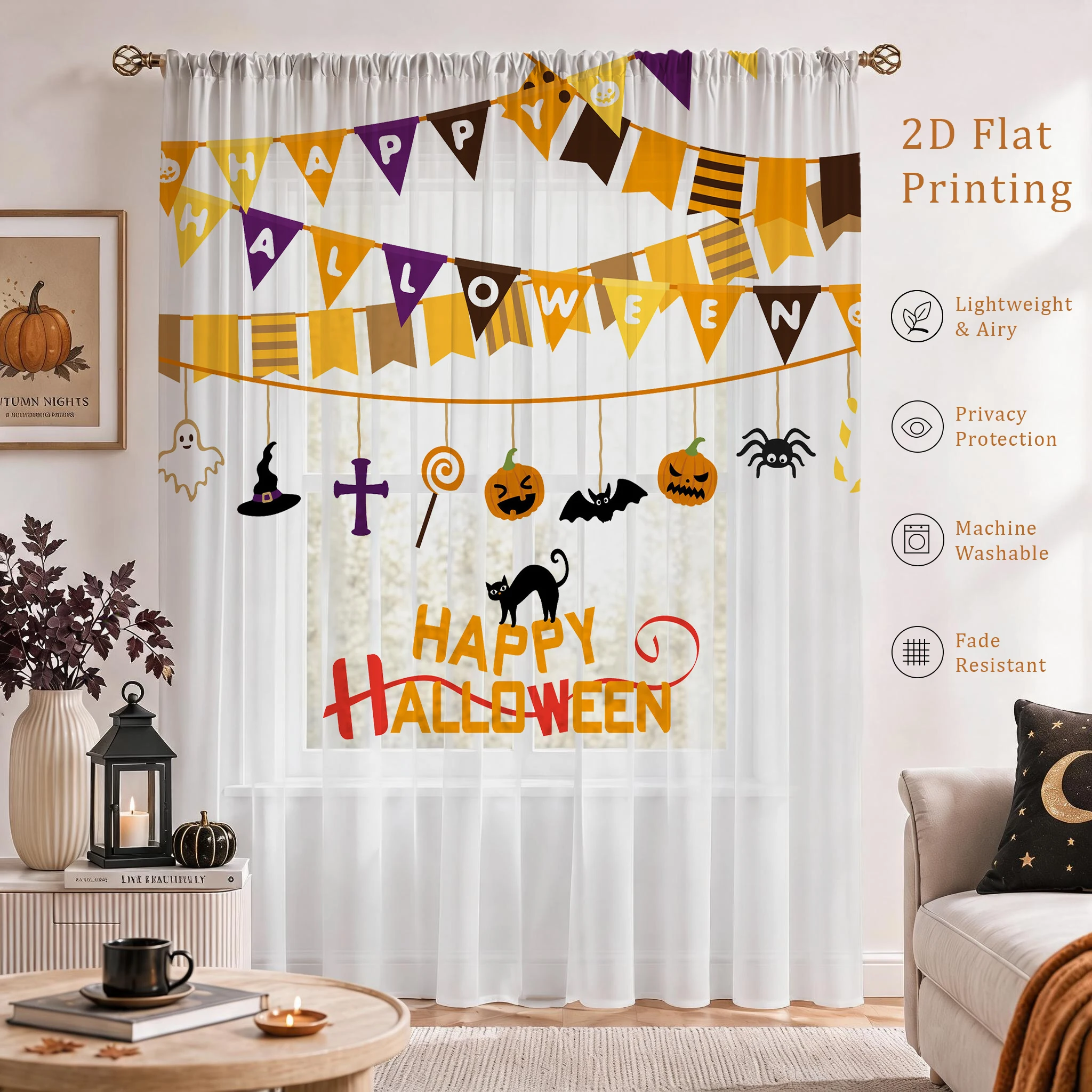Halloween Festival transparant - Curtain Sheer Voile recensie en prijs