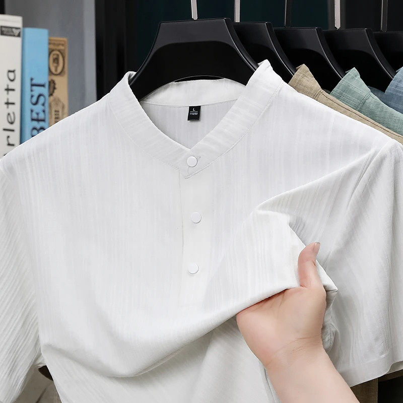 Zomer overhemd met opstaande k - Home And Textiles recensie en prijs