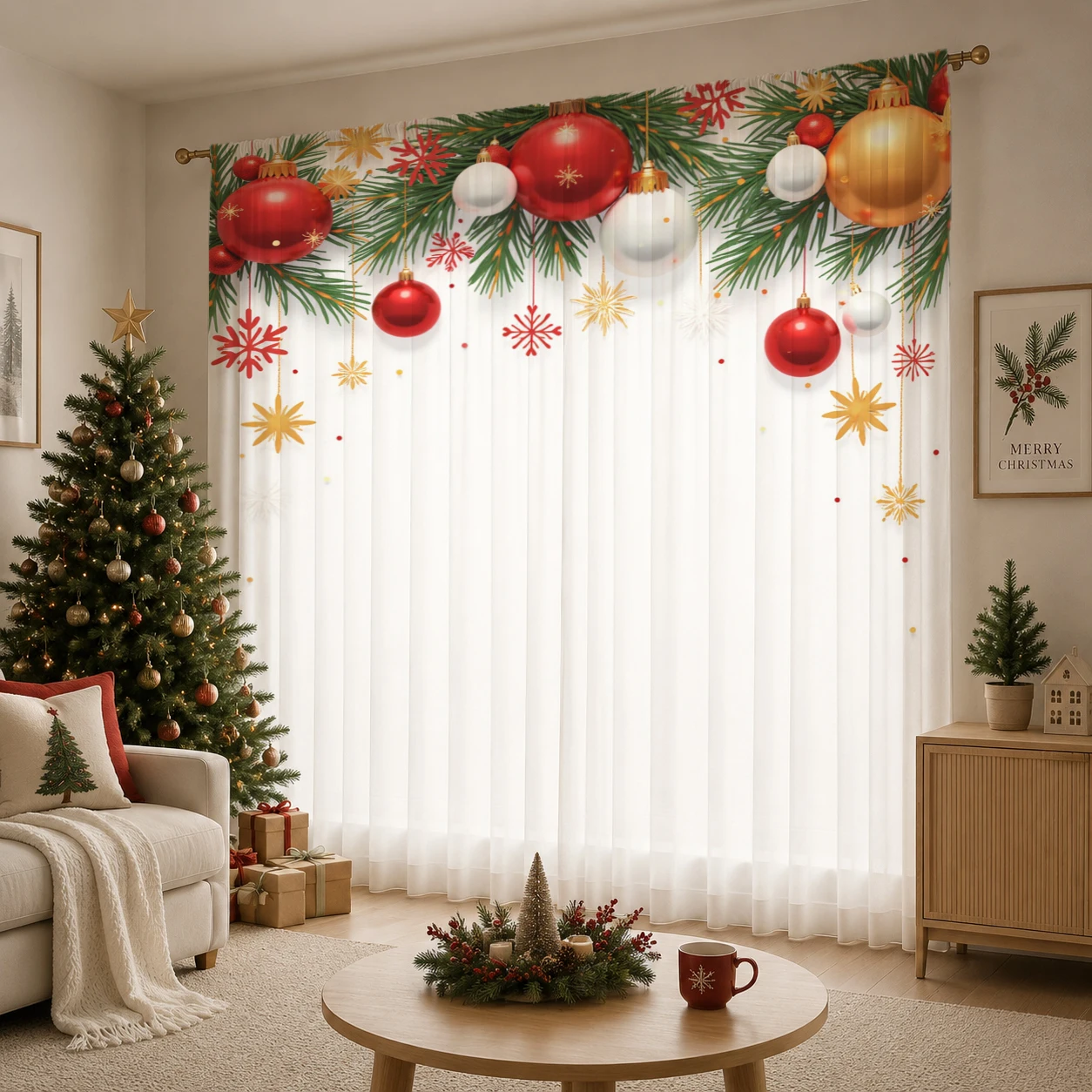 Kerstdag Gradient Sheer Gordij - Curtain Sheer Voile recensie en prijs