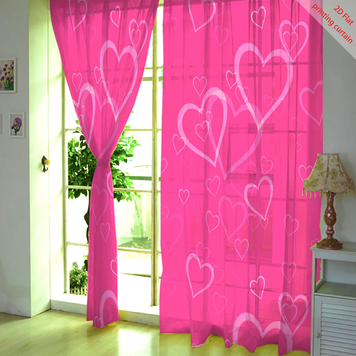 Hartvormig bedrukt transparant - Curtain Sheer Voile recensie en prijs
