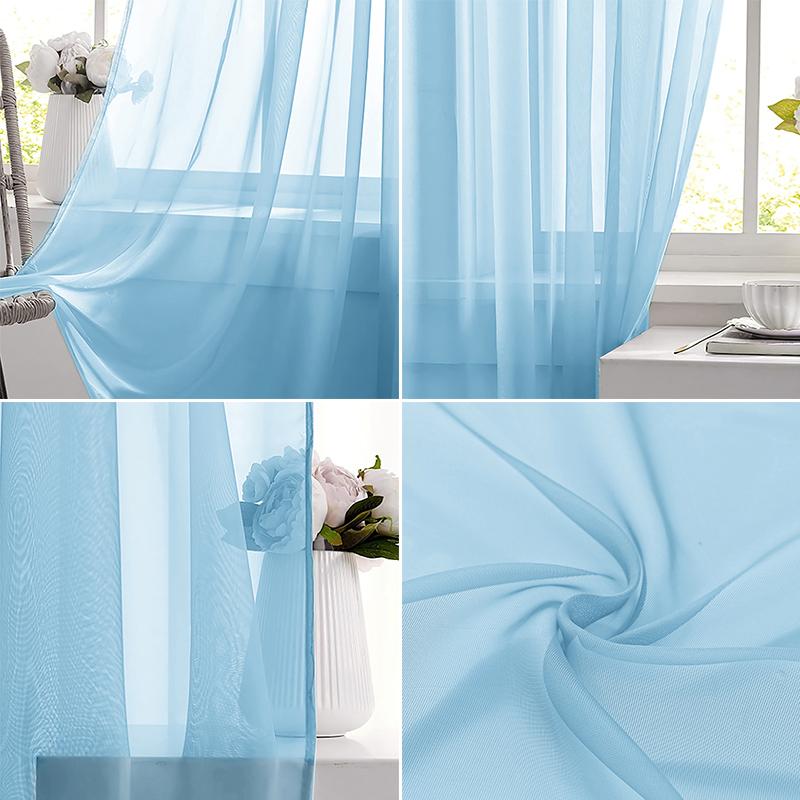 Lichtblauw effen transparant v - Curtain Sheer Voile recensie en prijs