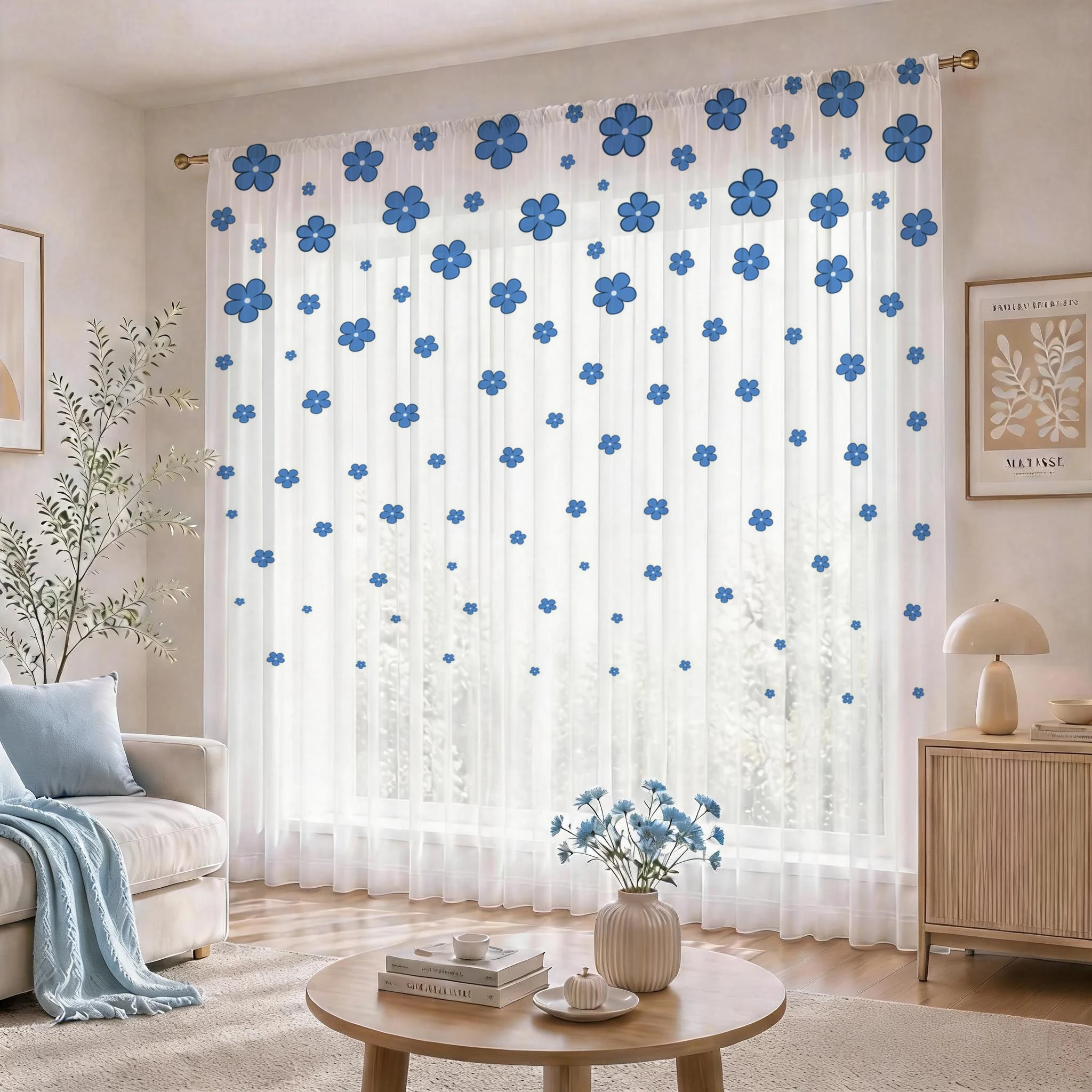 Lichtblauw modern verloopkleur - Curtain Sheer Voile recensie en prijs