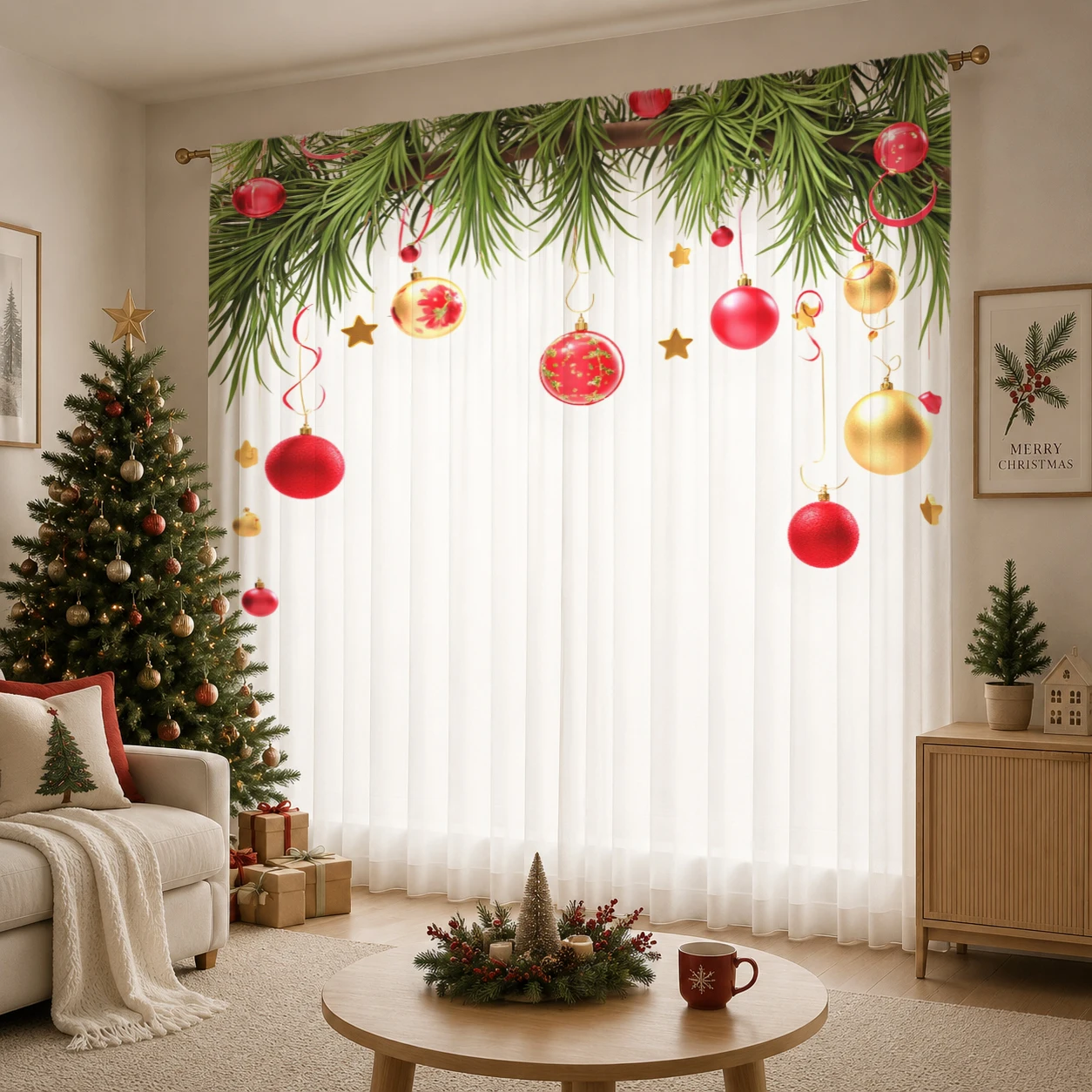 Kerstgradiënt transparant gord - Curtain Sheer Voile recensie en prijs