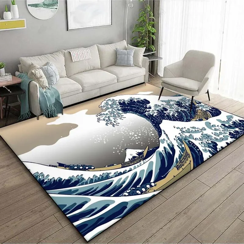Japanse kunst Kanagawa golven  - Japanese Home Textiles recensie en prijs