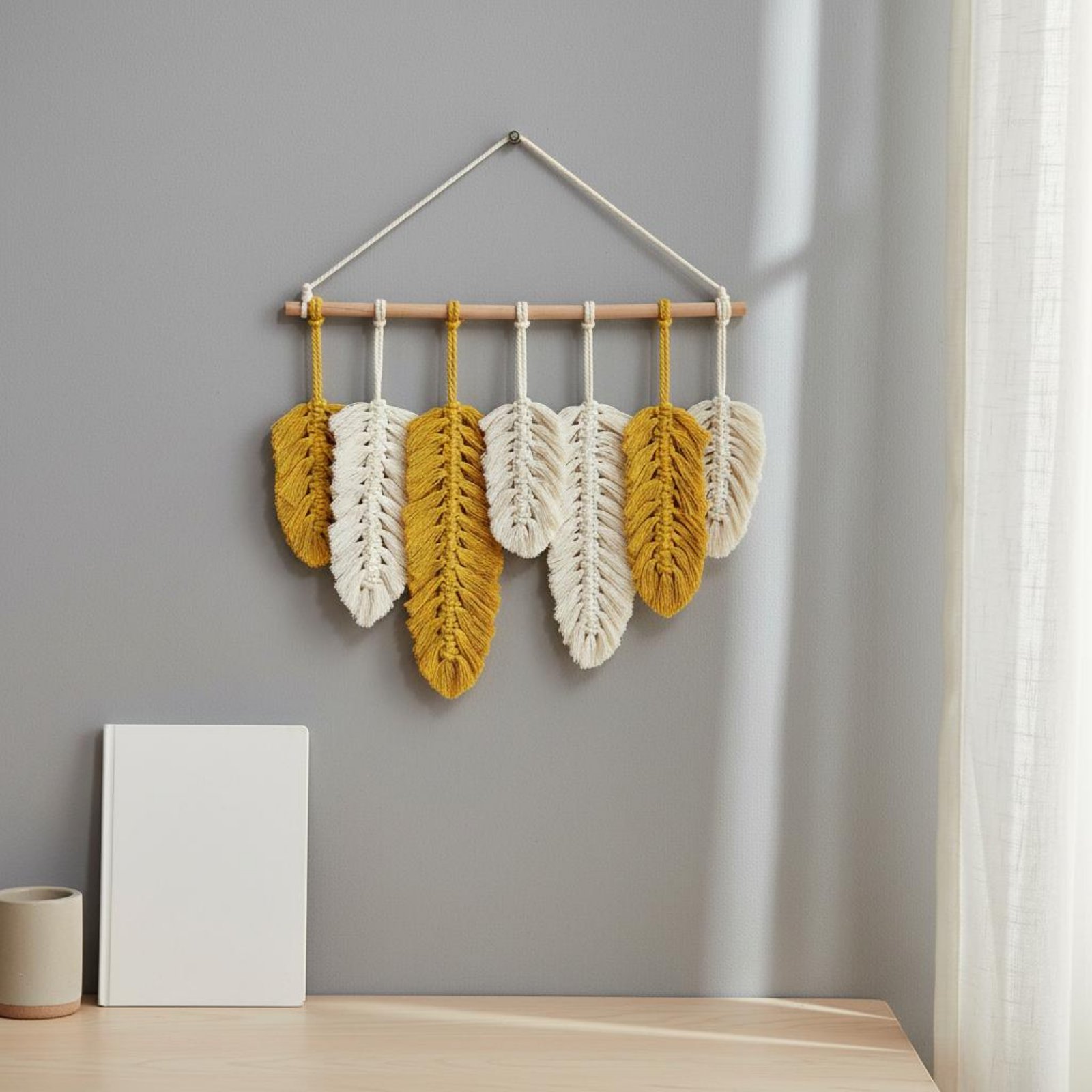 Macrame veren wandhanger handg - Home Textiles And Decor recensie en prijs