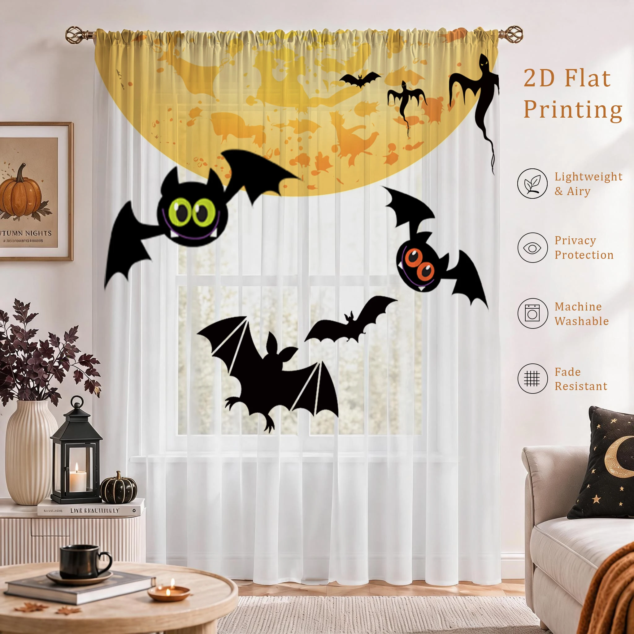 Halloween Day Gradient Sheer C - Curtain Sheer Voile recensie en prijs