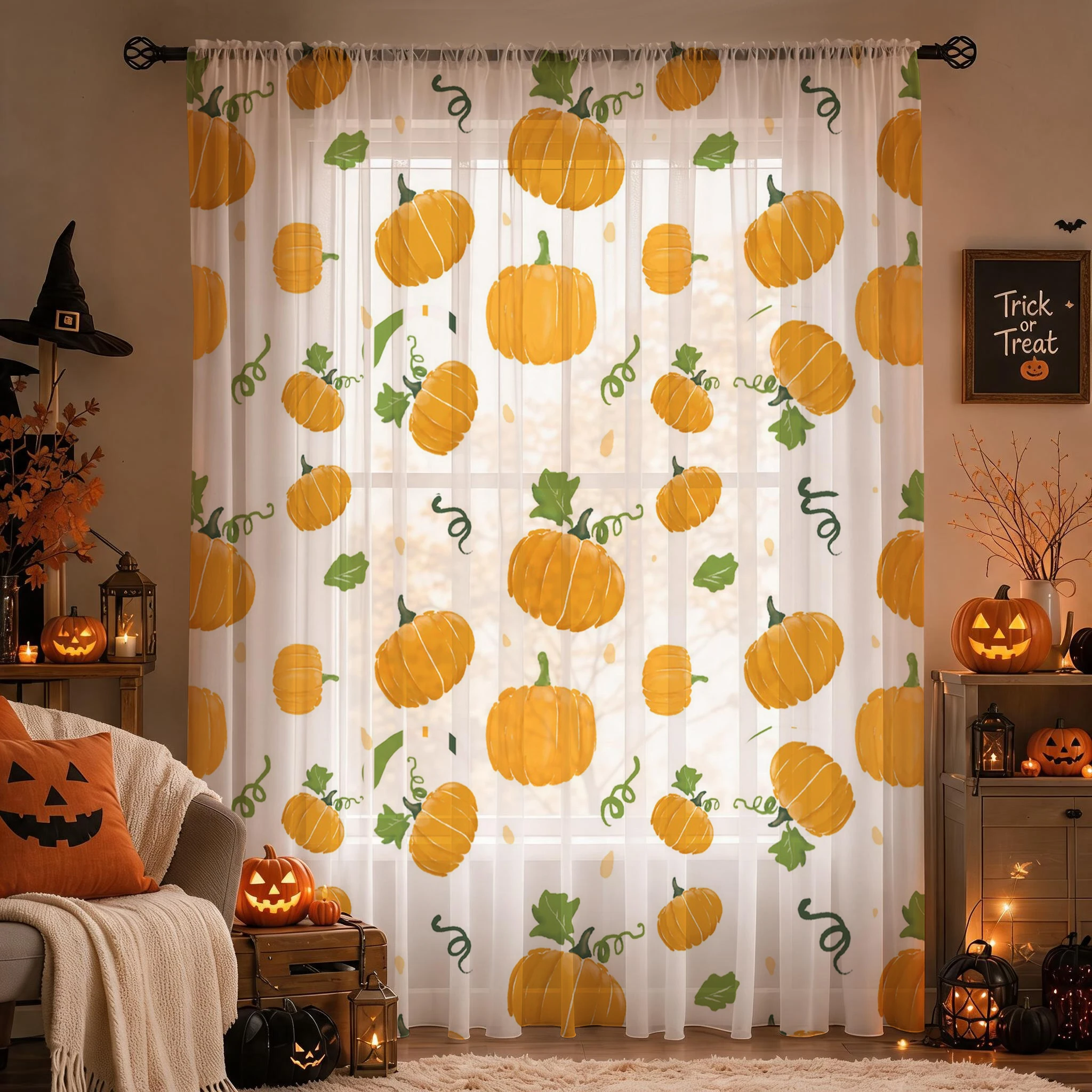 Halloween transparante gordijn - Curtain Sheer Voile recensie en prijs