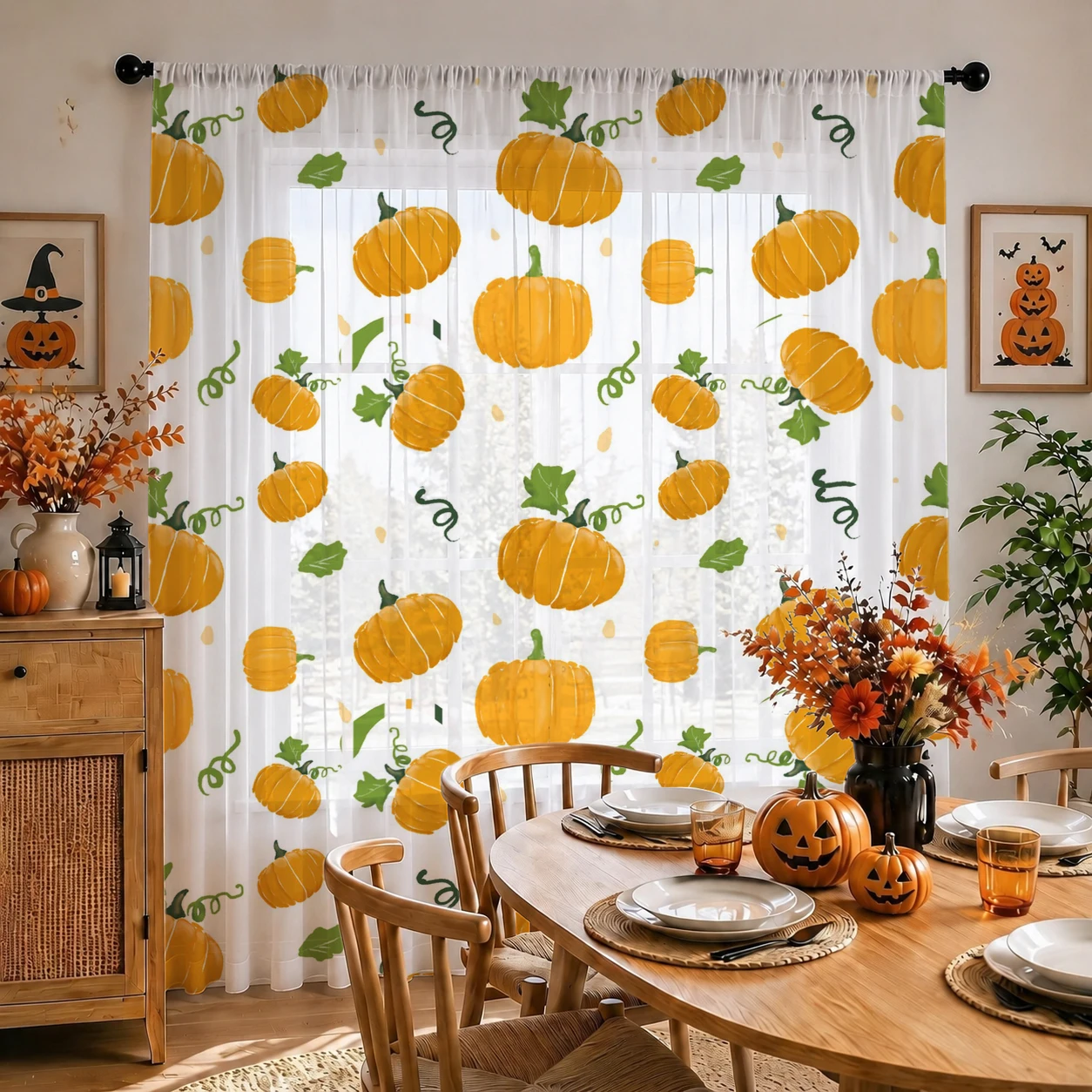 Halloween transparante gordijn - Curtain Sheer Voile recensie en prijs