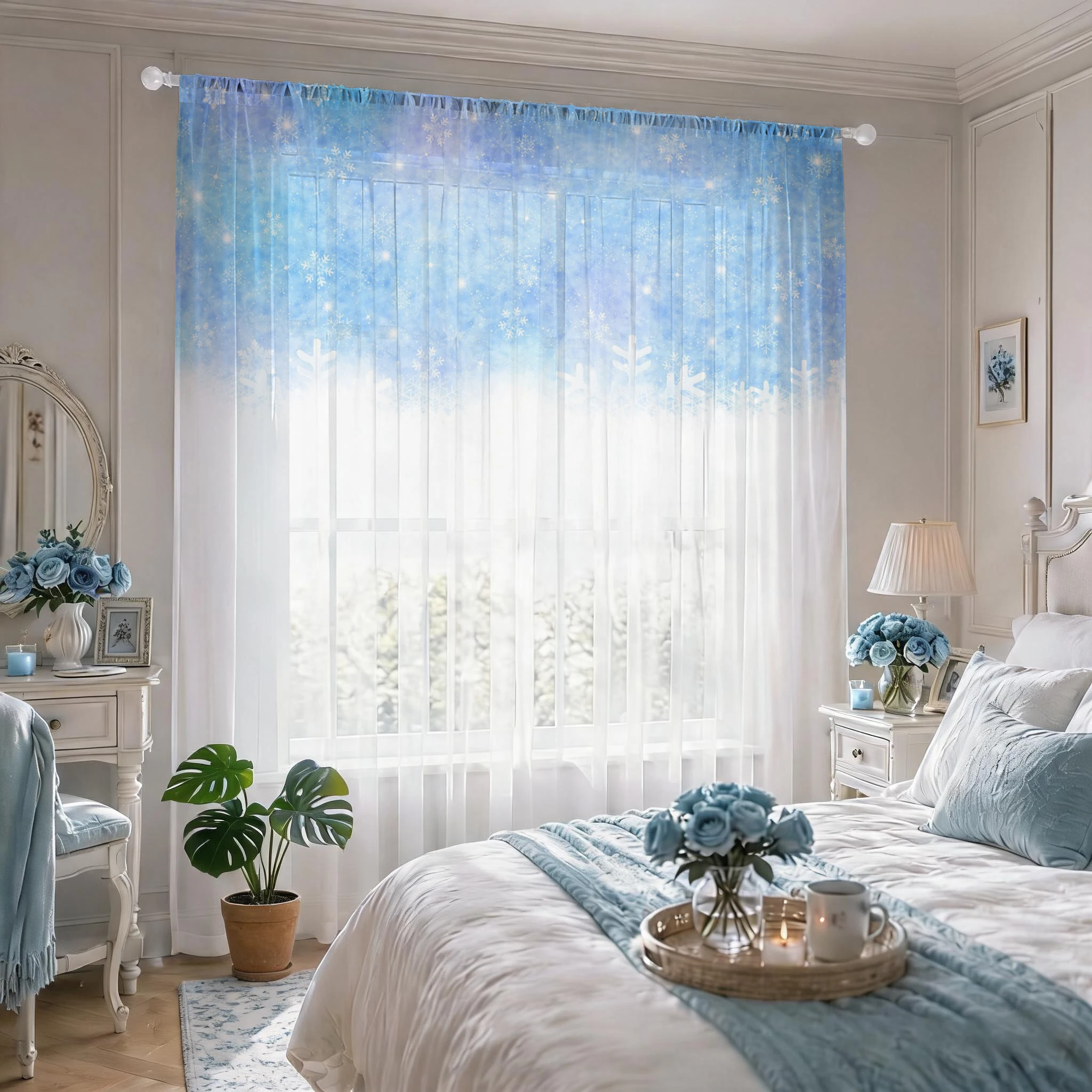 Floral Gradient Sheer Curtain, - Curtain Sheer Voile recensie en prijs
