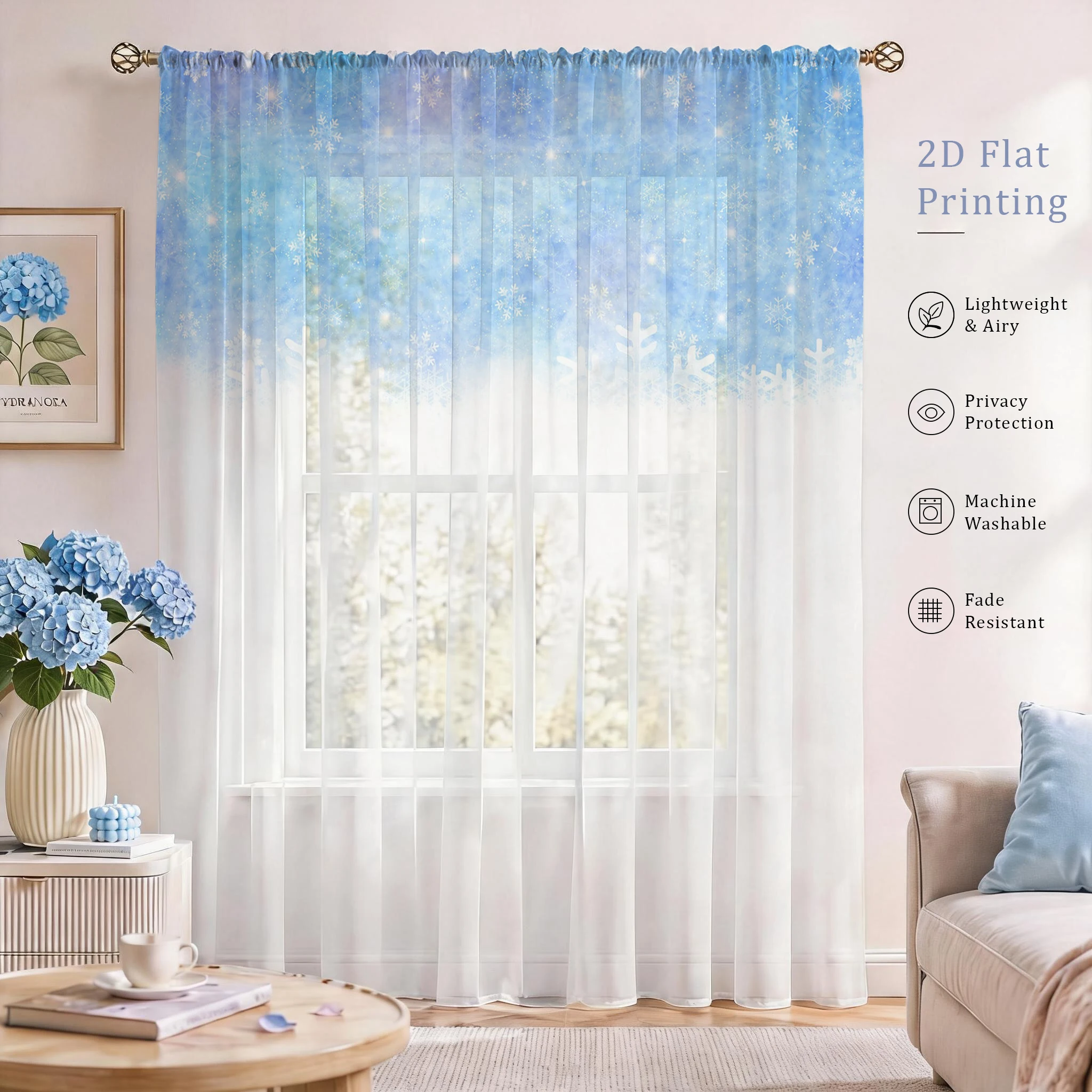 Floral Gradient Sheer Curtain, - Curtain Sheer Voile recensie en prijs